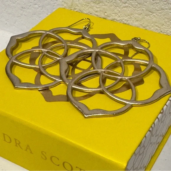 Kendra Scott Rajan Silver Drop Earrings | Retired HTF Designer Statement - Picture 4 of 5